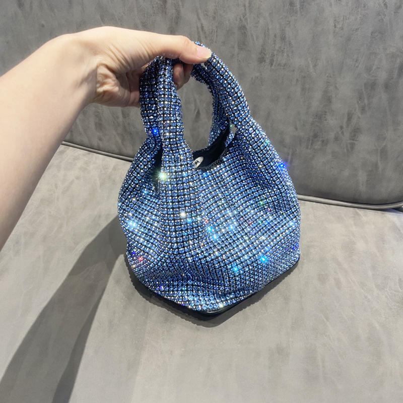 Women's bag rhinestone bucket bag hand-held elegant vegetable basket vest messenger bag female