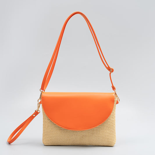 Hand-held straw woven bag with detachable shoulder strap shoulder bag seaside beach vacation pp straw woven bag women