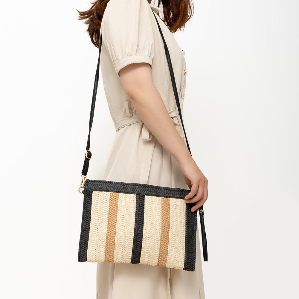 Crossbody bag for women, versatile, niche design, straw bag, forest style, retro hand-woven bag