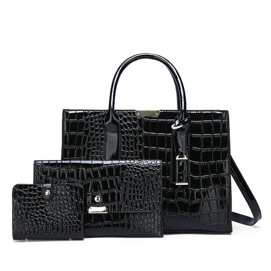 Crocodile pattern women's bag new style fashion large capacity hand-held shoulder crossbody bag