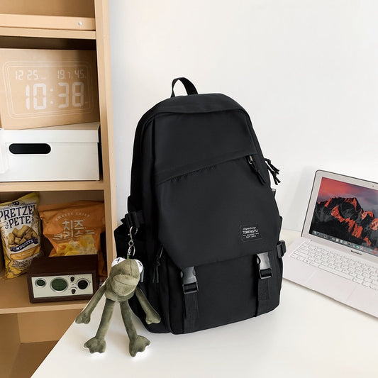 Backpack new large capacity simple men and women travel backpack junior high school schoolbag high school students