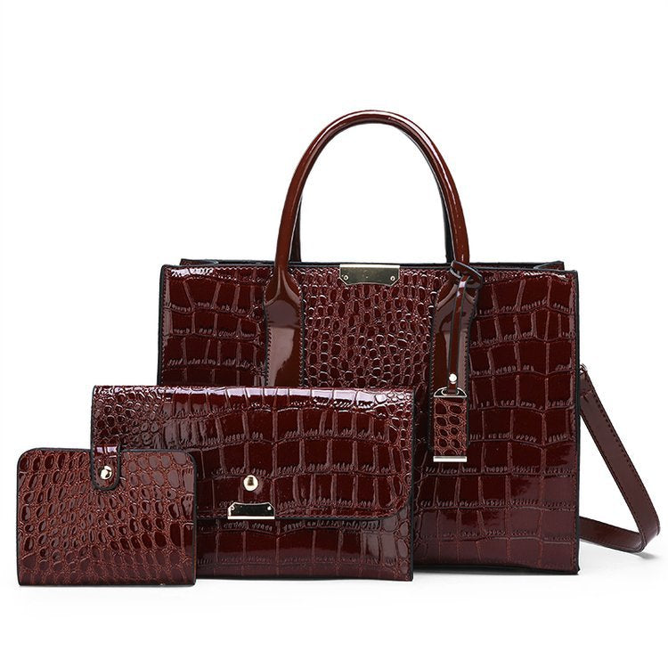 Crocodile pattern women's bag new style fashion large capacity hand-held shoulder crossbody bag