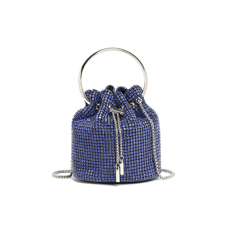 Spring new fashion chain diamond shoulder crossbody bucket bag