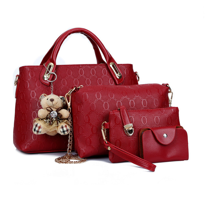 New fashion four-piece mother-and-child bag large capacity single shoulder handbag messenger bag