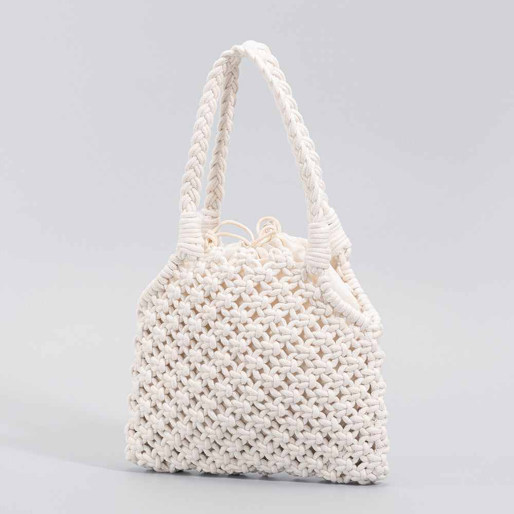 Handbag hand-woven bag seaside holiday beach bag new style fishing net bag cotton bag women