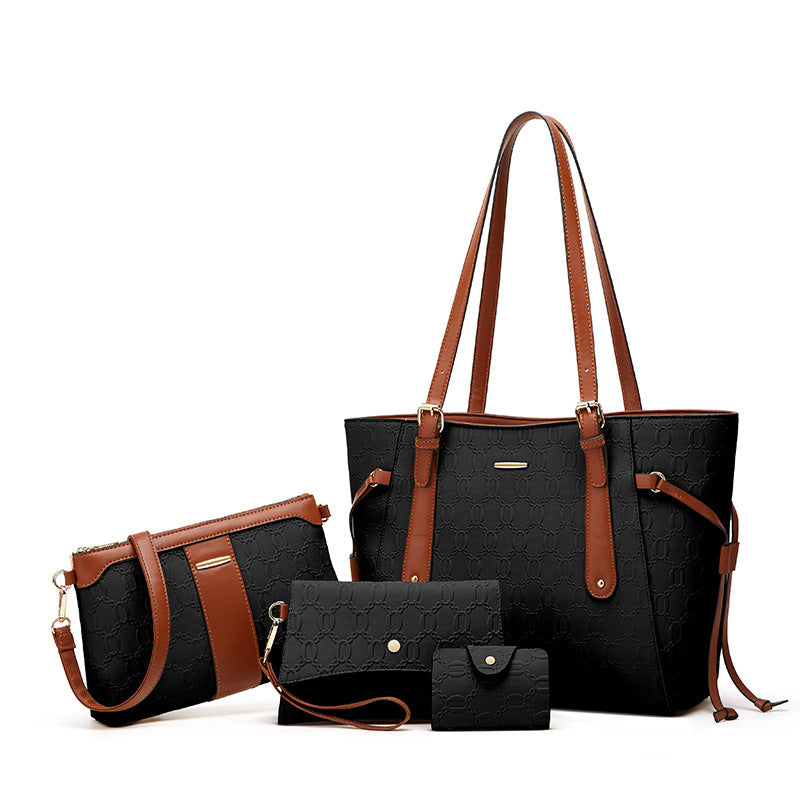 Autumn new trend retro fashion women's bag three-piece set messenger bag handbag