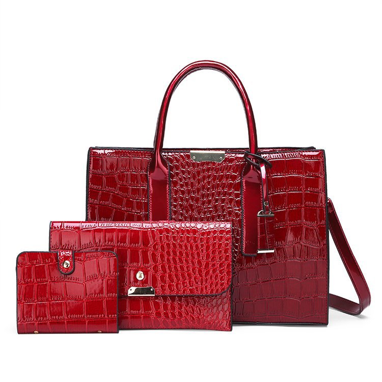 Crocodile pattern women's bag new style fashion large capacity hand-held shoulder crossbody bag