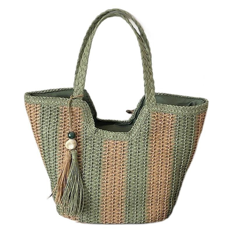 Hand-woven bags for women new shoulder bags large capacity tote bags beach vacation straw bags