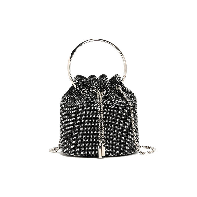 Spring new fashion chain diamond shoulder crossbody bucket bag