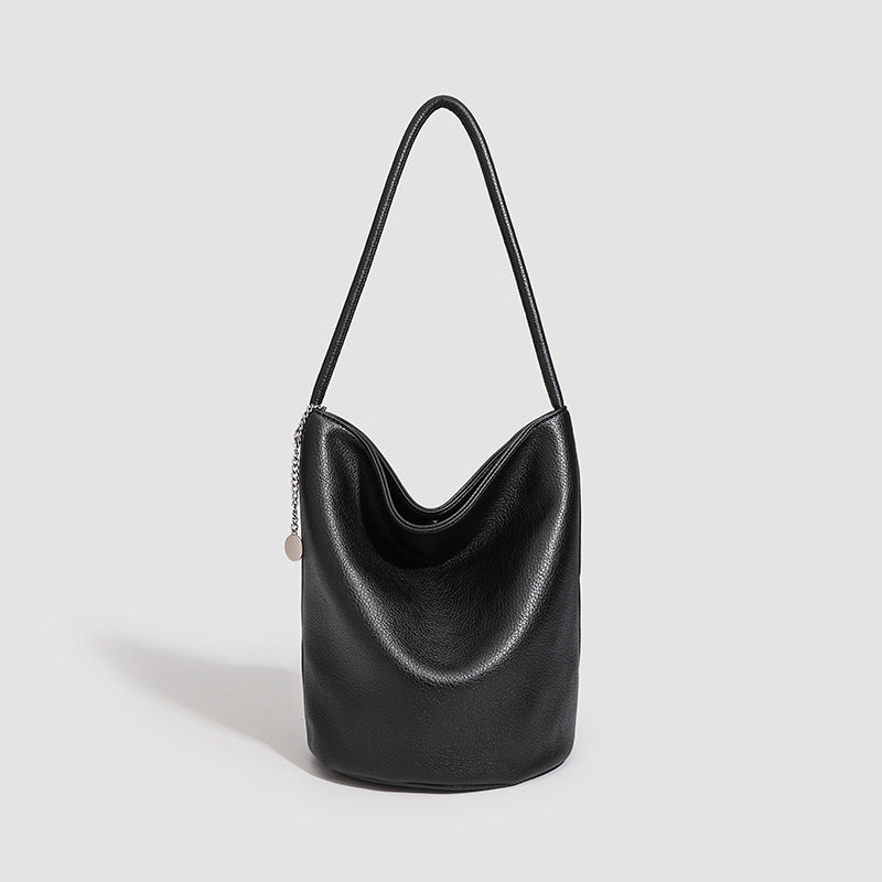 Autumn and winter niche bucket bag underarm handbag high-end large-capacity commuter tote bag women's shoulder bag