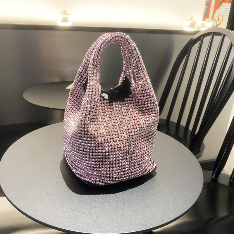 Women's bag rhinestone bucket bag hand-held elegant vegetable basket vest messenger bag female